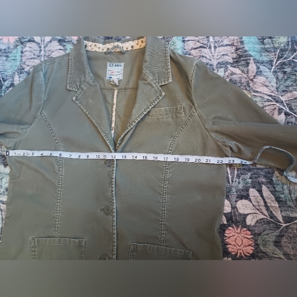Vintage Old Navy Womens Corduroy Blazer XXL Y2K Green Forest Academia - Picture 9 of 9